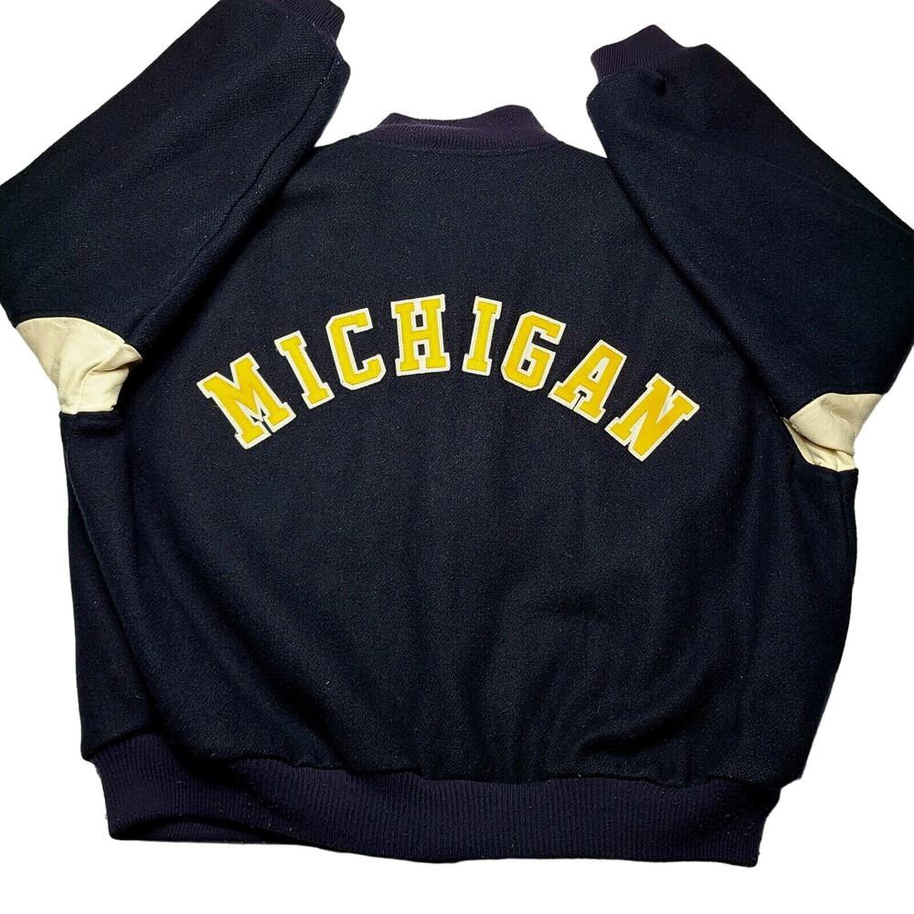 Vintage Chalk Line Michigan Wolverines Wool Varsity Letterman Jacket Size 2XL